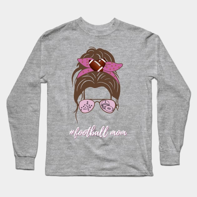 Pink Football Mom Long Sleeve T-Shirt by Mind Your Tee